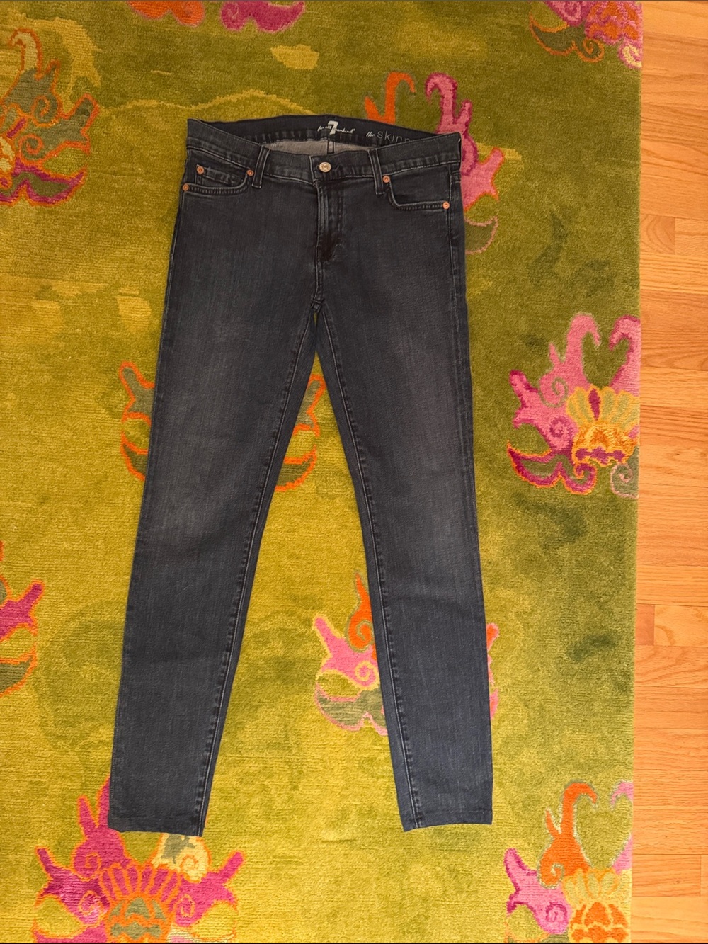 7 for ALL MANKIND Dark Blue Skinny Jeans - Women's